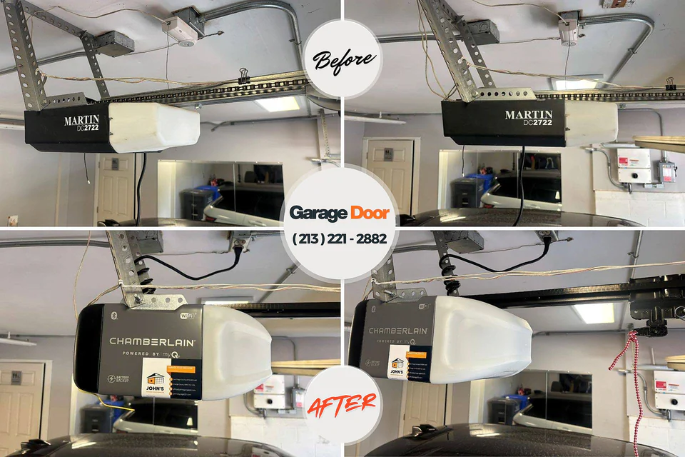 Before and after: garage door repair Paxtonia, PA